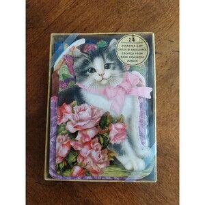 Punch Studio 24 Assorted Gift Cards & Envelopes Cats and More Sealed